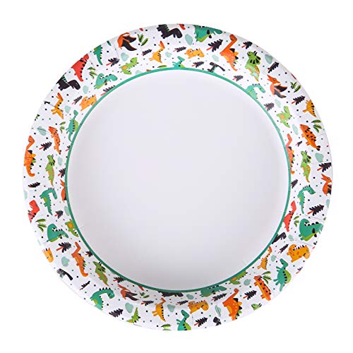 Glad for Kids Dinosaur Disposable Paper Plates, 8.5 Inch, 60 Count