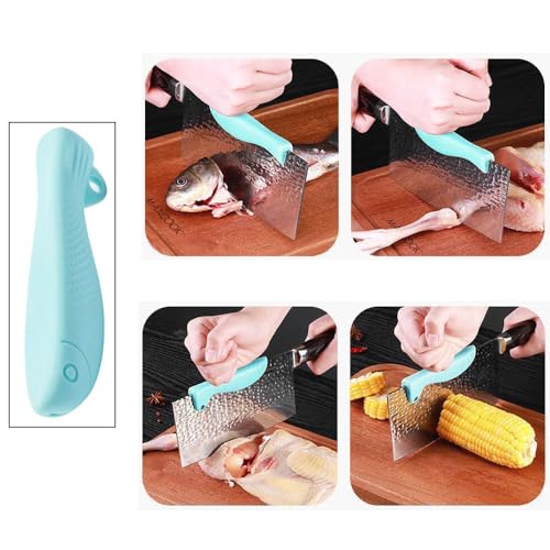 4-Pack Silicone Kitchen Knife Gripper Pads - Easy Meat Cutting Aid