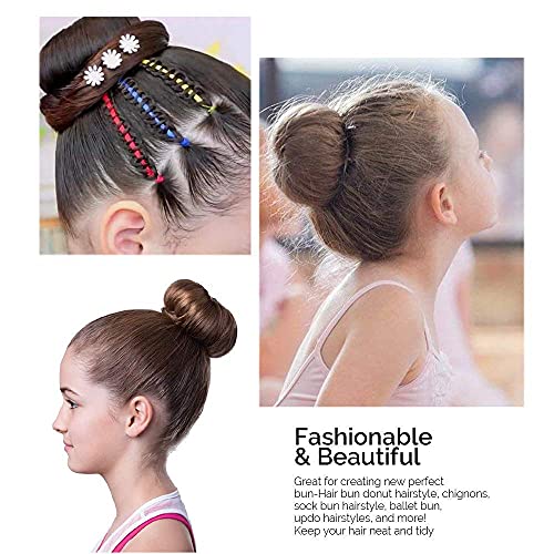 TwistyTieLB Hair Donut Bun Maker 3.5 Inch Brown 2PCS