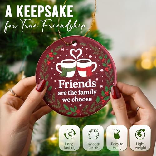 Ceramic Friendship Ornament - Heartwarming Christmas Gift for Friends