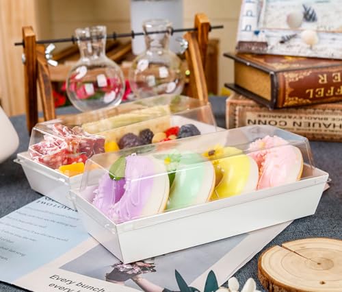 White Halloween Dessert Box 100 Pack - Bakery Gift Containers with Twine