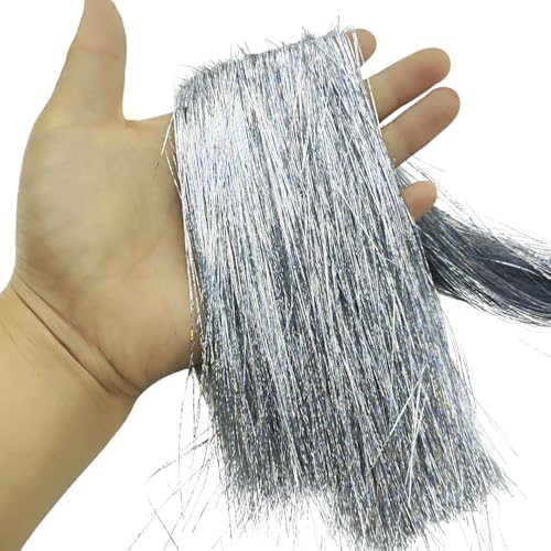 Iridescent Silver Tinsel Icicles - 2000 Strands, 18 Inch