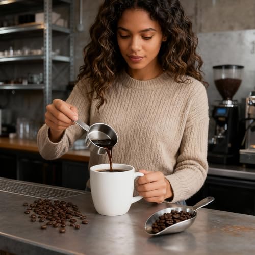 Clofiak 1/4 Cup Stainless Steel Measuring Scoops - 4 Piece Set