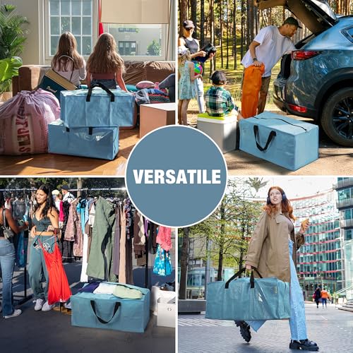 WORKPRO Extra Large Moving Bags - 6 Pack, Dusty Blue Backpack Storage Totes