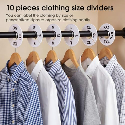 Blulu 10-Piece Baby Closet Size Dividers for Clothing Rod Organization