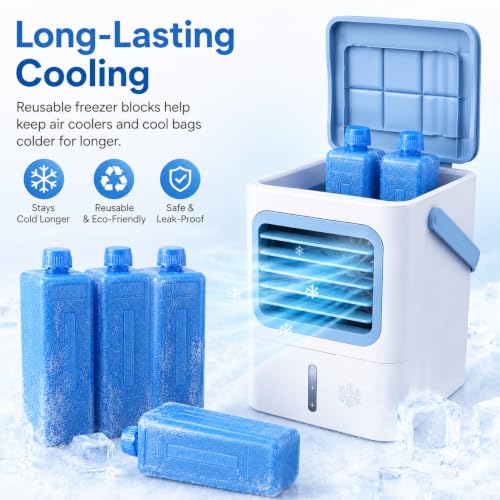 Beavorty Reusable Ice Packs - 8pcs Cooling Blocks for Air Coolers & Camping