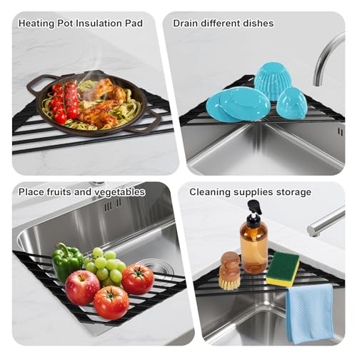 Triangular Sink Rack - Foldable, Heat-Resistant Dish Drying Mat
