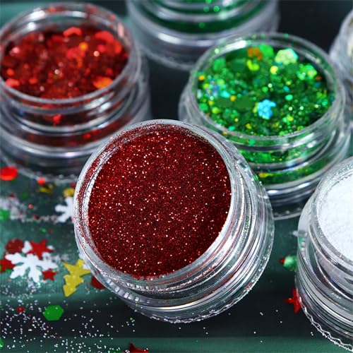 URTERYSER 3D Snowflake Nail Art Glitter Sequins for Christmas Design