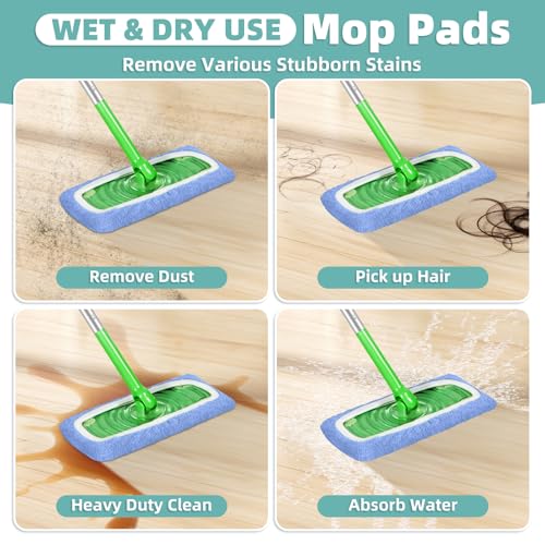 Reusable Microfiber Mop Pads for Swiffer Sweeper - 6 Pack