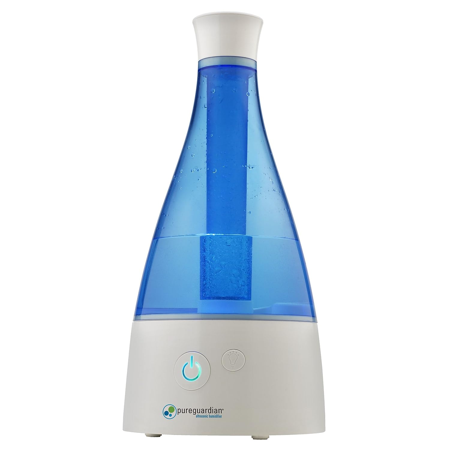 PureGuardian Ultrasonic Cool Mist Humidifier, 30 Hrs. Run Time, 0.5 Gal. Tank Capacity, 350 Sq. Ft. Coverage, Small Rooms, Quiet, Filter Free, Silver Clean Treated Tank, H940AR