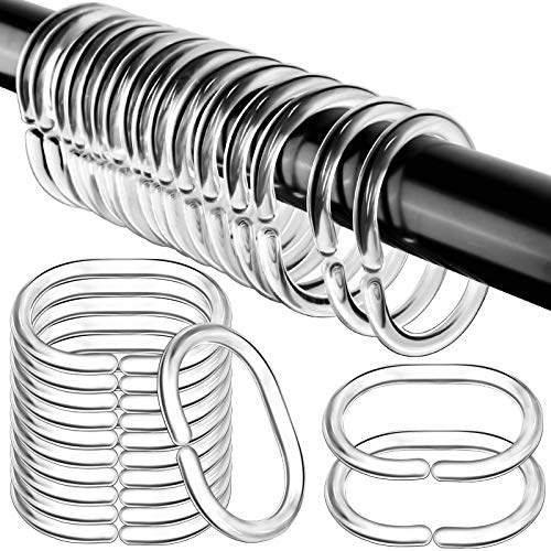 Fandamei 36-Piece C-Shaped Plastic Shower Curtain Rings, Rustproof Hooks
