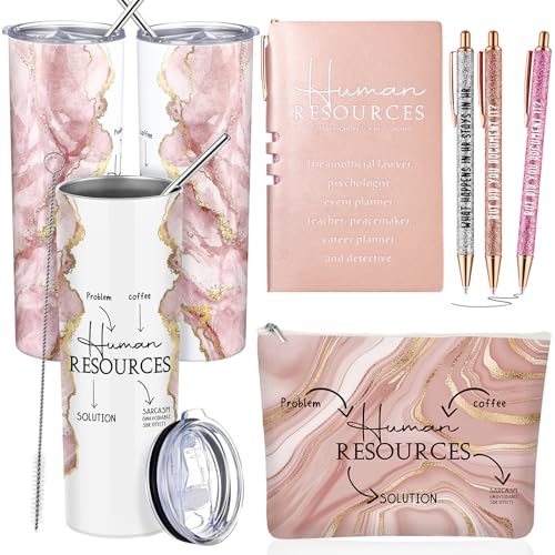 Pink Human Resources Appreciation Gift Set for Women - 6 Piece Office Gift Basket