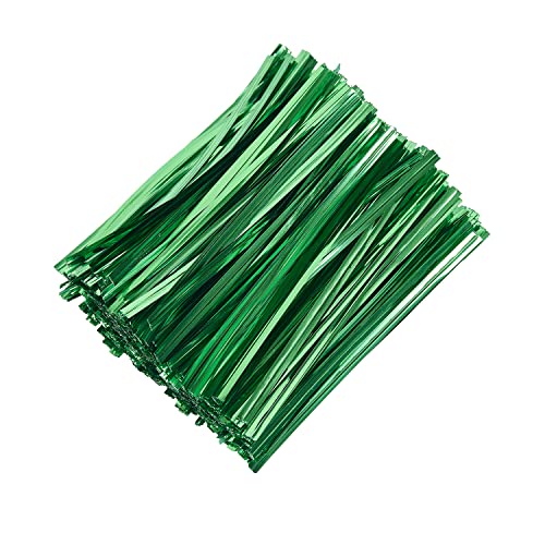 Green Metallic Twist Ties 4 Inch 800pcs for Bakery and Candy Bags
