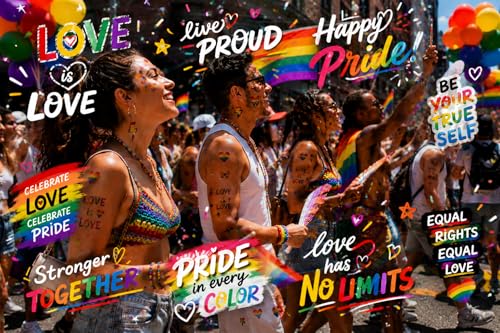 Pride Temporary Tattoos Bulk Pack - 128+ Waterproof LGBTQ Rainbow Stickers for Parades