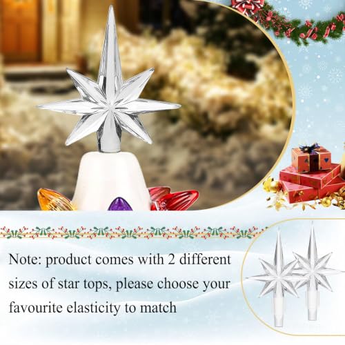 White Ceramic Christmas Tree Decorations 13 Inch Tabletop Holiday Decor with Star Topper