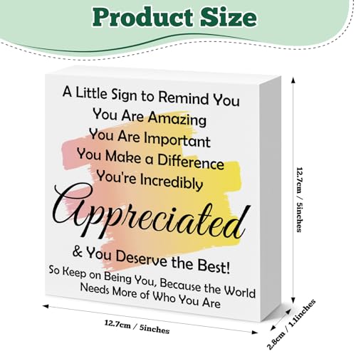 Inspirational Wooden Box Sign - Motivational Office Desk Decor & Farewell Gift
