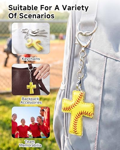 Softball Pocket Cross with Verse Card - Encouragement Gift for Players