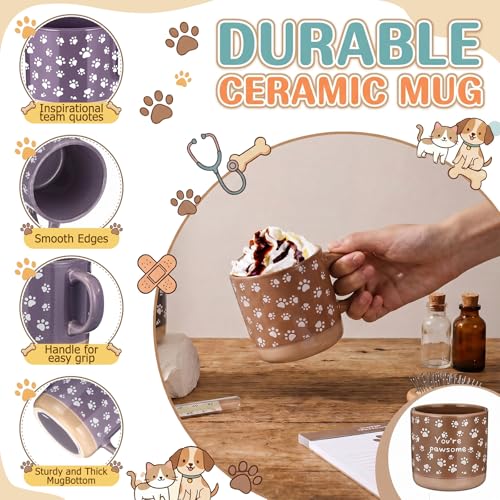 Veterinary Tech Appreciation Gift Mug Set - Bright Colors, 10 Pcs, 13 oz