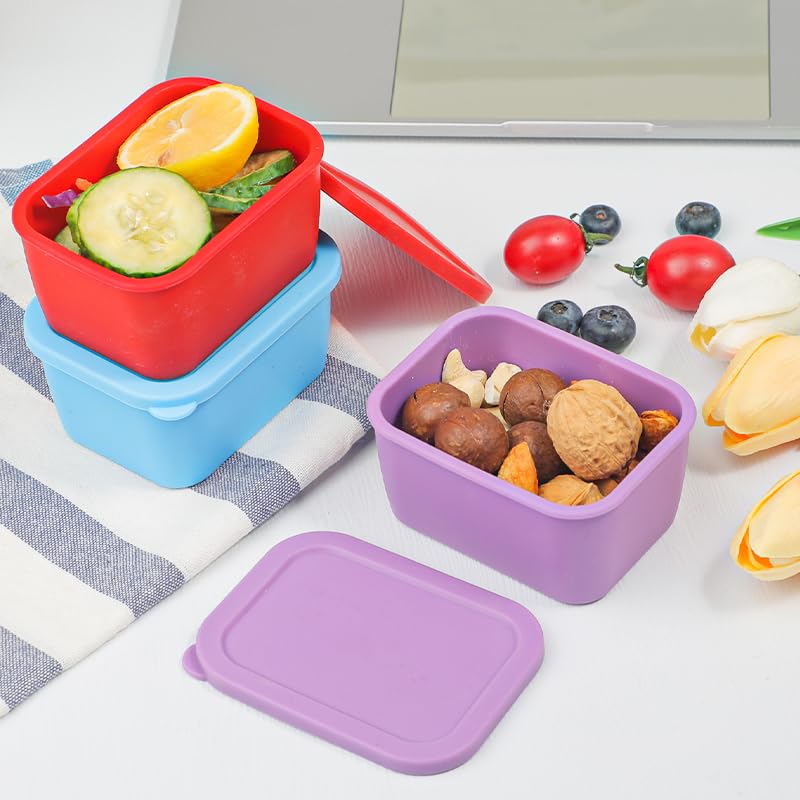 KOLUTI 3-Pack Silicone Snack Containers - 6 Oz, Leak-Proof & BPA Free