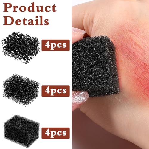 12 Pcs SFX Makeup Stipple Sponges for Special Effects and Halloween