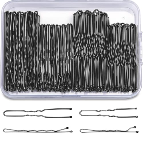 Jelara 200 Pcs U Shaped Bobby Pins Kit Black Hair Pins Set