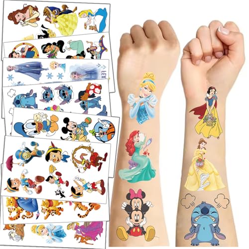 Cartoon Temporary Tattoos for Kids Birthday Party Favors 60 Pcs