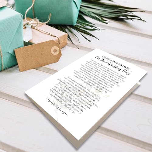 To My Son on Wedding Day Keepsake Card - Groom Gift from Mom (HLHK-9)
