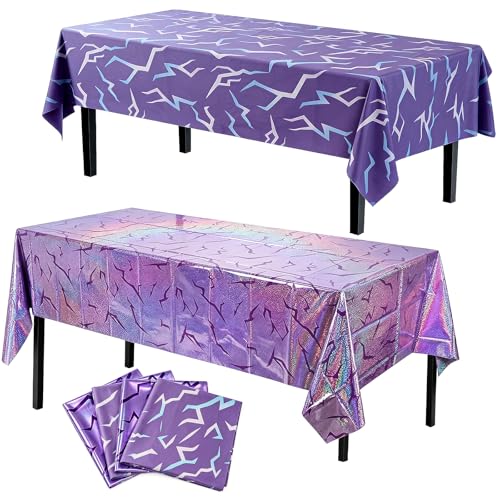 4pcs Purple Energy Kpop Birthday Table Covers 108x54 inches Party Decor