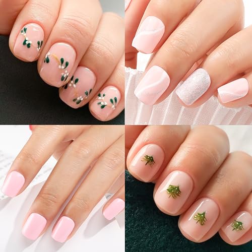 UNA GELLA Extra Short Square Gel Nail Tips - 216 Pcs Clear Full Cover