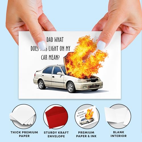 Funny Father's Day Card - Car Trouble Humor for Dads