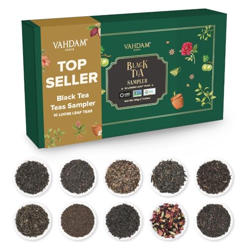 VAHDAM Black Tea Sampler Gift Set - 10 Premium Loose Leaf Tea Blends