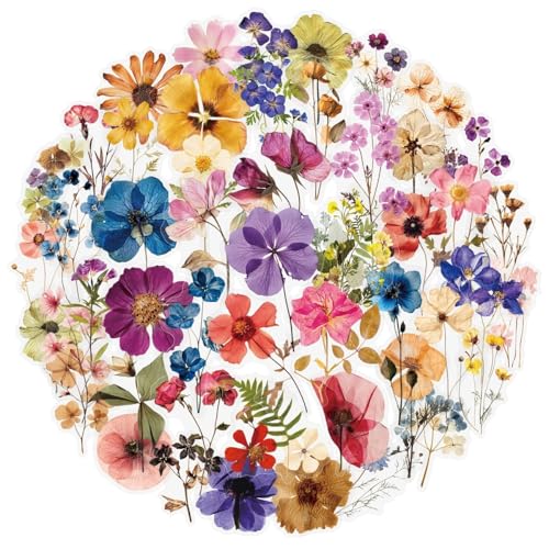 50 Pack Floral Vinyl Stickers Waterproof Aesthetic Decals for Water Bottles Laptop