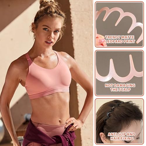 YONOY Zig Zag Shark Tooth Headbands - 6Pcs U Shaped Wavy Hair Bands