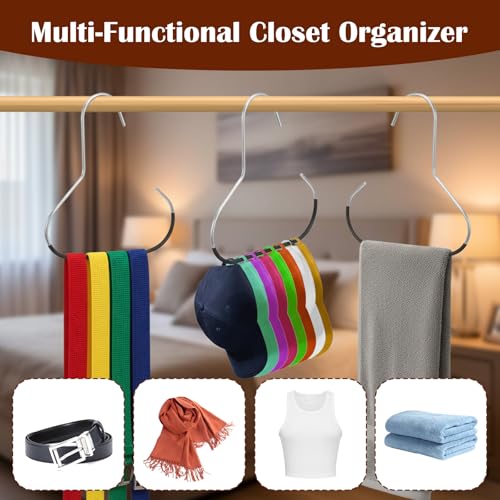 6-Pack Hat Organizer for Baseball Caps - Metal Hanger Storage