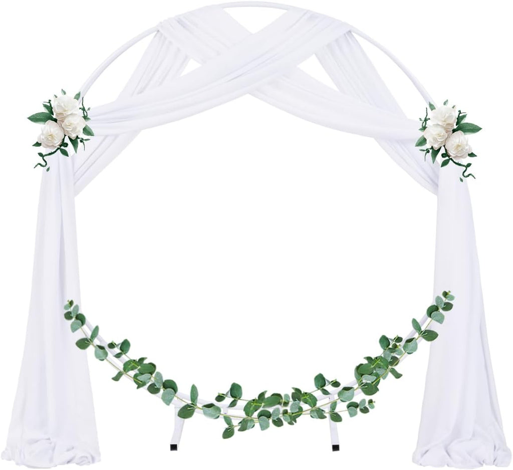 Socomi Wedding Arch Draping Fabric - White Sheer Chiffon Curtain | 1 Panel, 29" x 19Ft, Perfect for Ceremonies & Parties