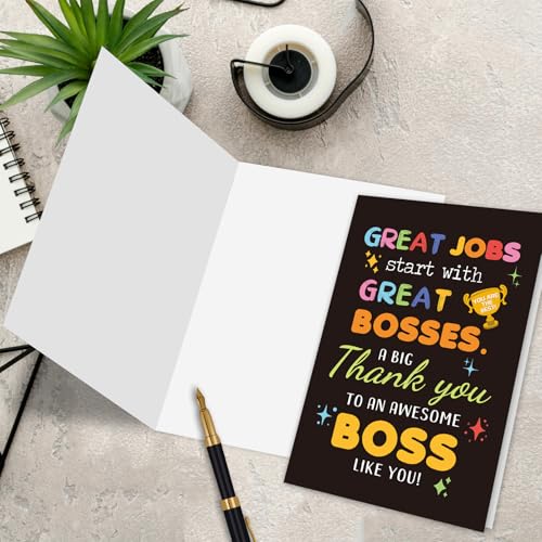 Funny Boss Appreciation Card - Cute Thank You Greeting Card for Boss's Day