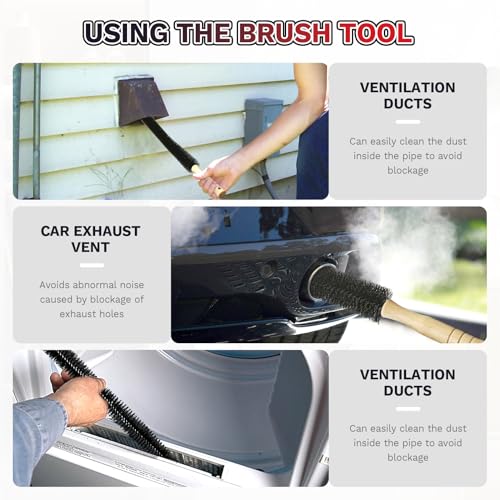 Dryer Vent Cleaner Kit with Flexible Brush & Vacuum Hose for Lint Removal
