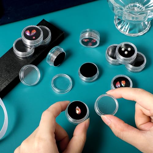 Giantree 12 Pcs Black Gemstone Display Box with Clear Lids