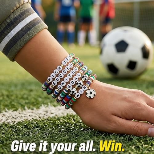 USA Soccer Bracelet Set - 6 Pack Motivational Accessories