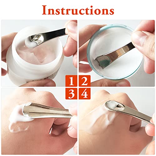 WLLHYF Mini Metal Makeup Spatula - 3 Pack Reusable Cosmetic Scoop for Face Mask and Cream