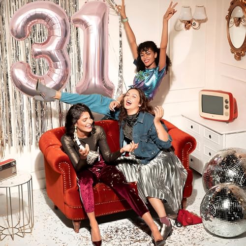 Keyali 40-Inch Rose Gold Number 6 Foil Helium Balloon for Birthday Party