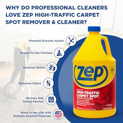 Zep High Traffic Carpet Cleaner - 1 Gallon, Deep Stain Remover