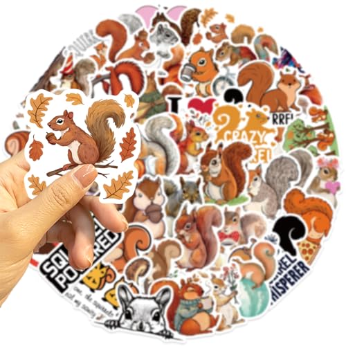 50 Pack Cute Red Squirrel Wall Decals for Kids' Rooms