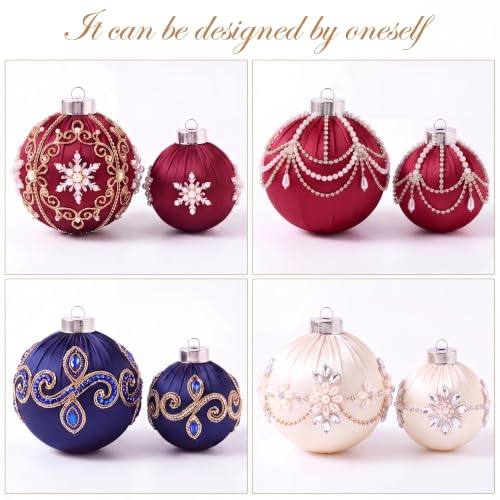 Navy Blue Satin Christmas Ornaments - 25pcs Shatterproof Baubles Set