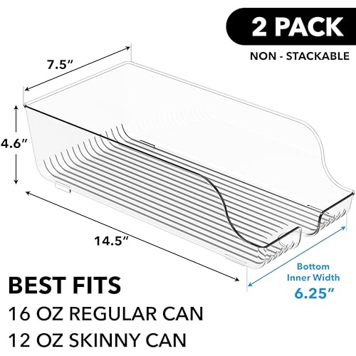 Tall Skinny Can Organizer for Refrigerator - Set of 2