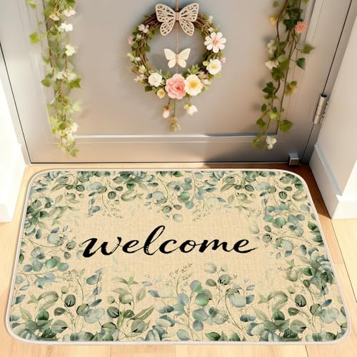 MATIRUG Floral Welcome Mat - Non-Slip, Machine Washable, 16"x24"