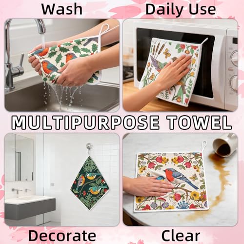 AiHeart 8-Pack Microfiber Kitchen Dish Cloths with Hanging Loop
