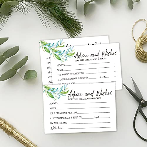Wedding Advice and Wishes Cards - Pack of 50 for Bridal Showers & Weddings