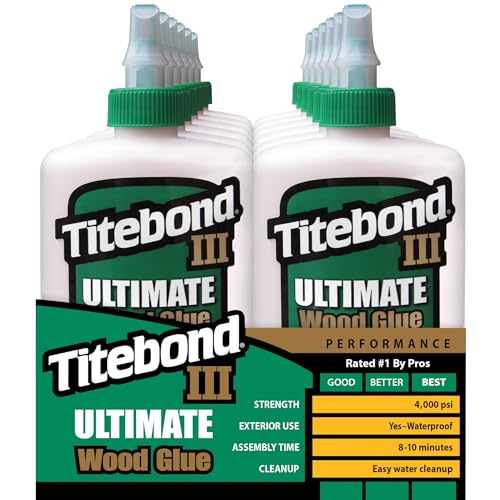 Titebond III Ultimate Wood Glue 8 Oz - Waterproof Adhesive for Woodworking