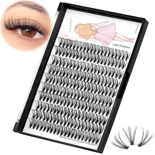 Dedila Individual Cluster False Eyelashes 20D D Curl Natural Soft Black DIY